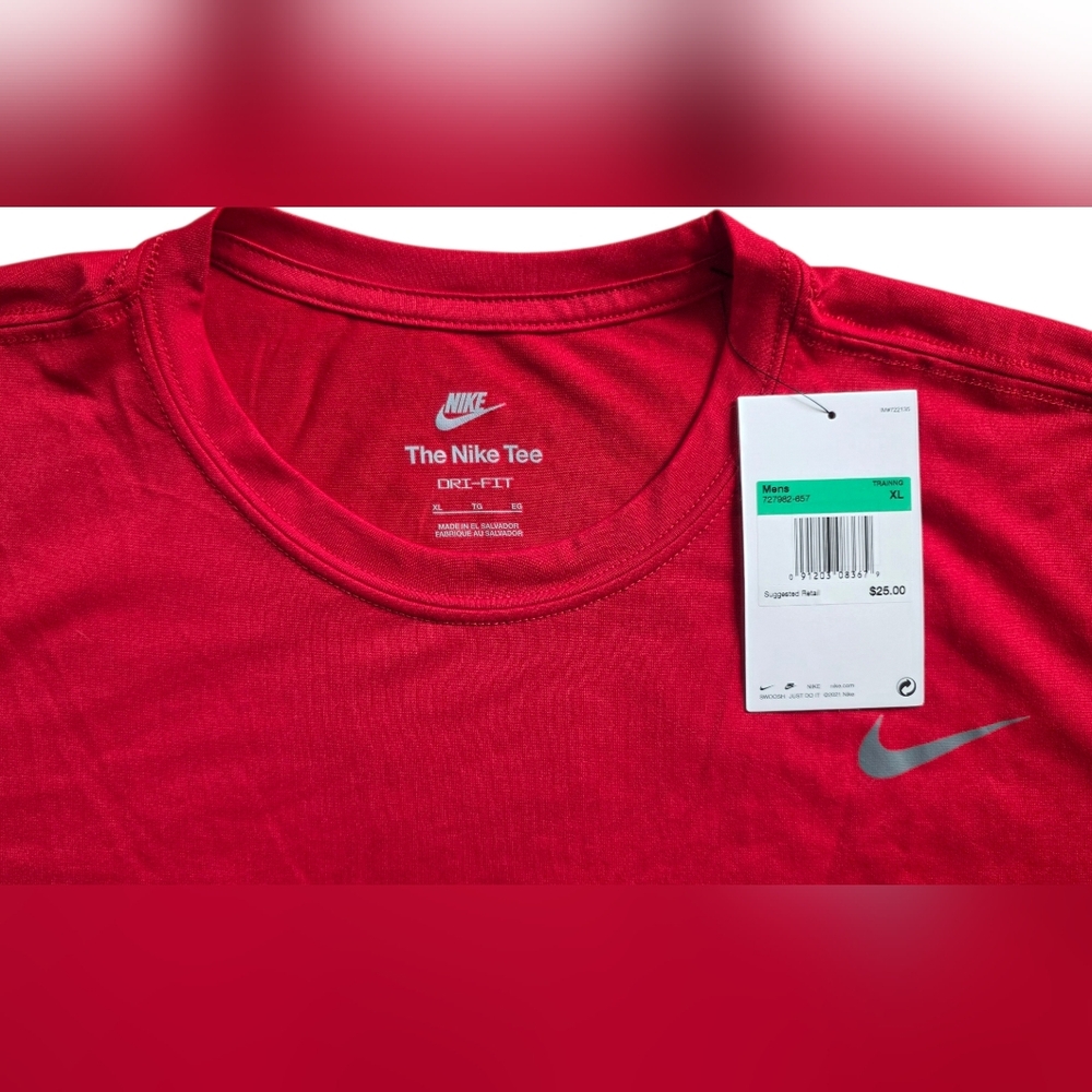 Nike NWT XL Red Dri Fit Performance Shirt Gym Shirt Extra Large - Picture 4 of 8